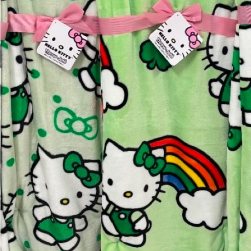 BRAND NEW RELEASE Hello Kitty St. Patricks Day Throw Blanket bundle!